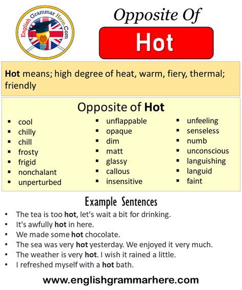 hot antonyms